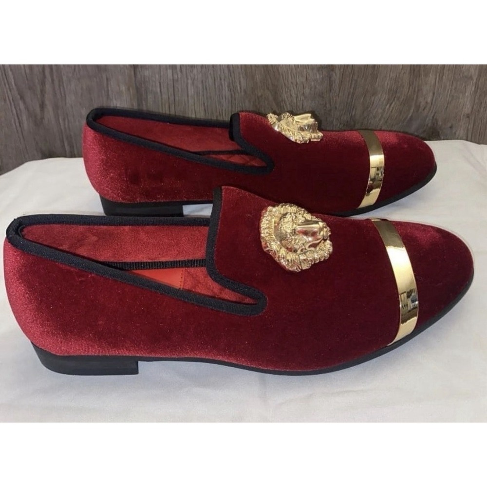 JITAI Men's Penny Slip-On Leather Lined Loafer Luxury Mens, Red, Sz 9.5